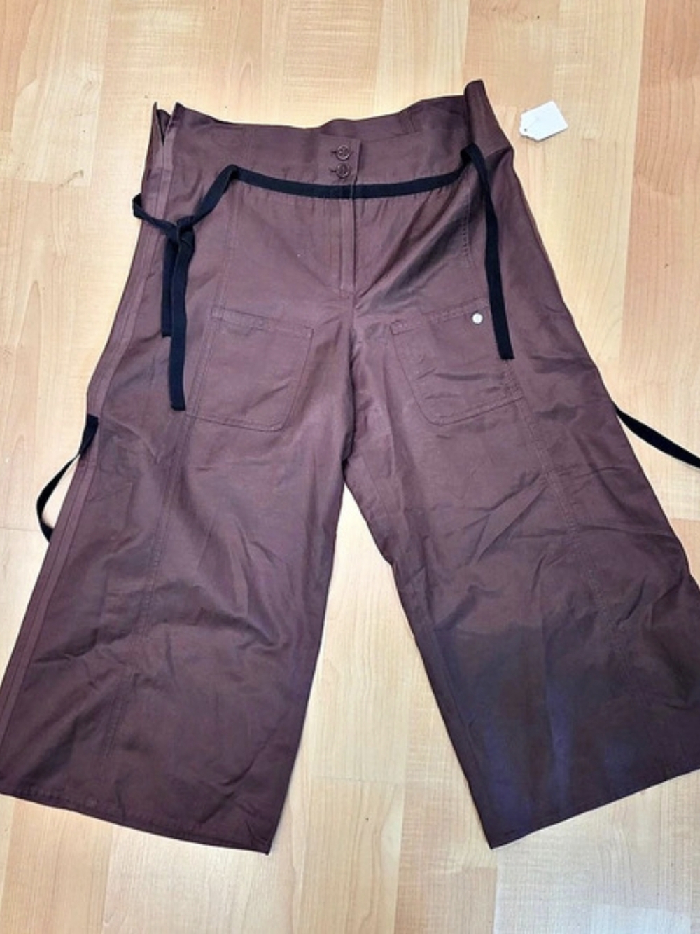 Vintage Y2k Sonia Rykiel Wide Leg Cropped Culotte Gaucho Pants in Brown Size 38